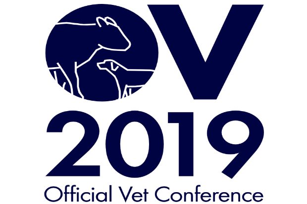 Logo for Official Vet Conference 2019 featuring two animals