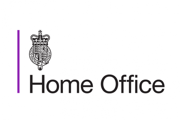 The Home Office logo featuring the words home office and the crest